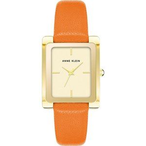 Women's  Gold Tone Leather Strap Water Resistant Quartz Movement Watch